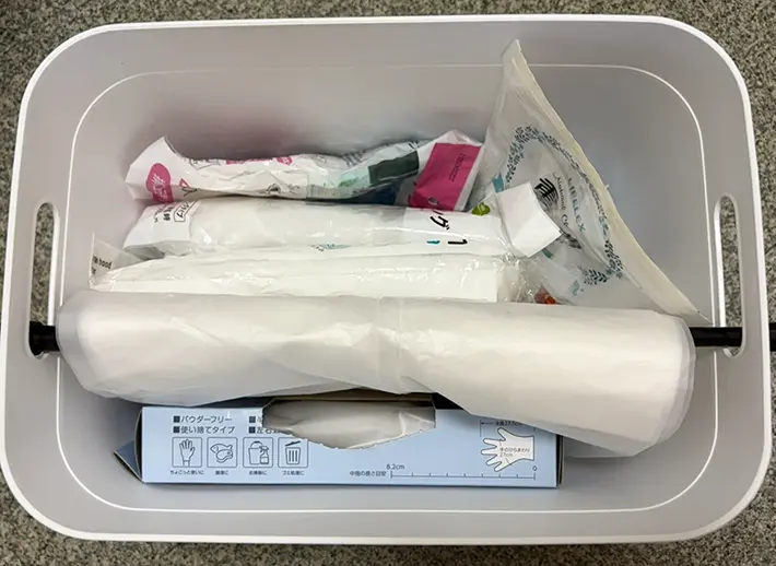 ゴミ袋以外も戻した収納箱の写真（撮影：grapeライフハック編集部）