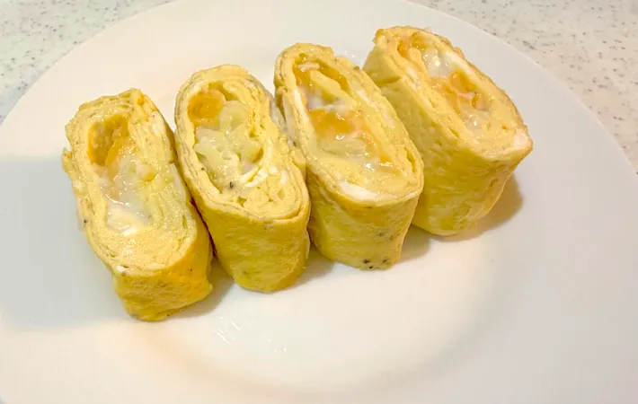 玉子焼き断面 斜め画像（撮影：エニママ）