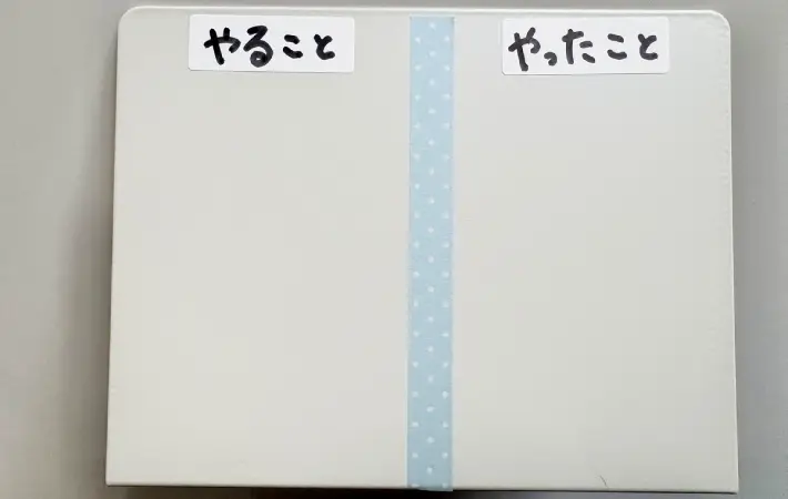 『やること』『やったこと』のステッカーを貼った画像（撮影：エニママ）