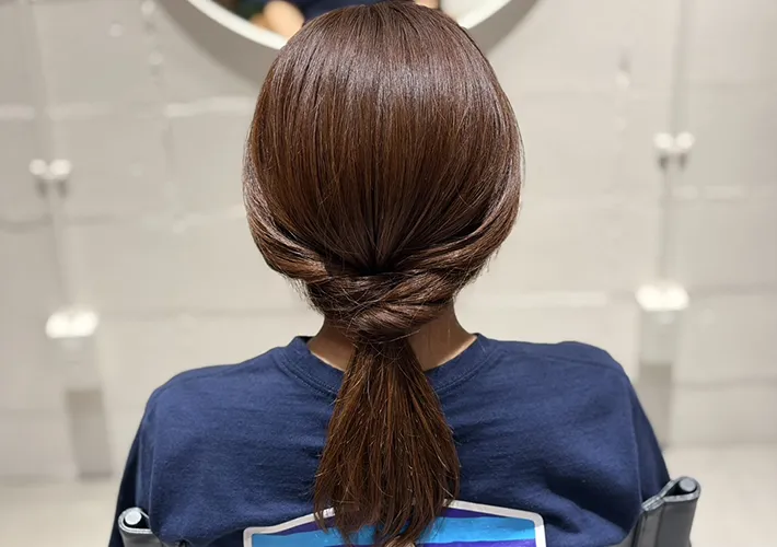 簡単ヘアアレンジの完成写真