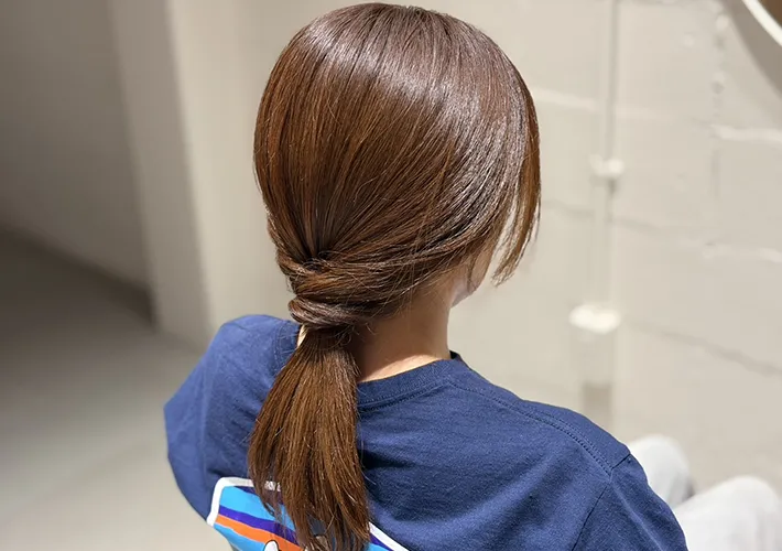 簡単ヘアアレンジの完成写真