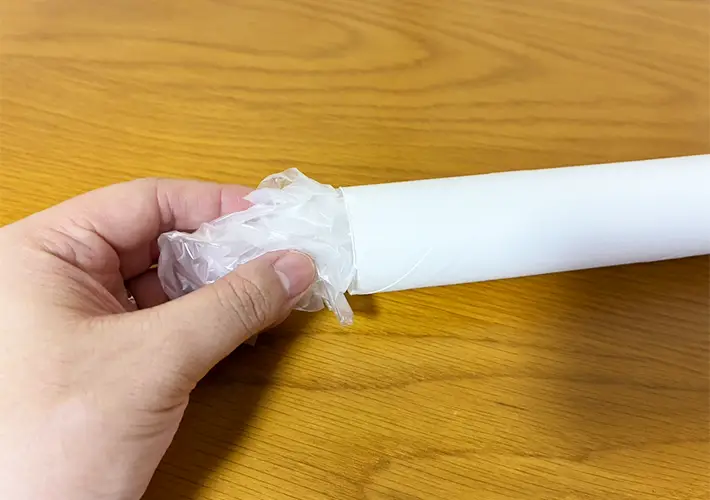 ラップの芯活用写真（撮影：grapeライフハック編集部）