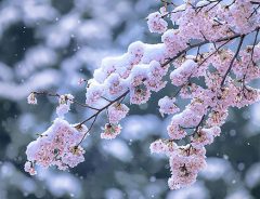 滅多に見ることのない『桜と雪』の幻の共演　１枚の写真にハッとする