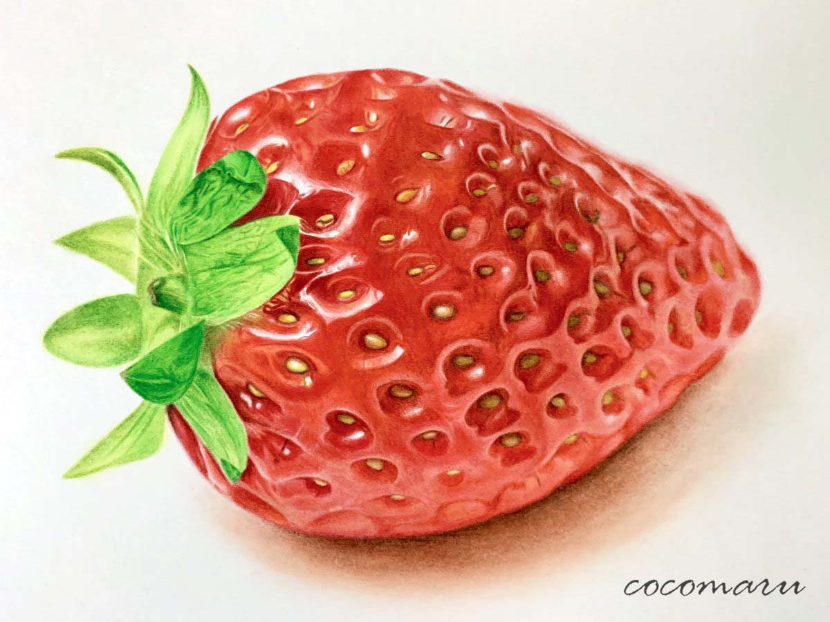 色鉛筆で描かれたイチゴに ウソでしょ の声 制作過程に驚かされる Grape グレイプ