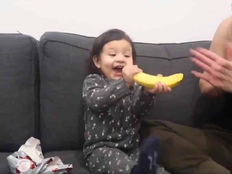 いたずらのつもりが感動動画に クリスマスにバナナをもらった娘がかわいすぎた Grape グレイプ