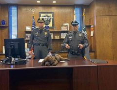 あまりのかわいさに動画シェア１千回超え　警察犬が自分の宣誓式で爆睡