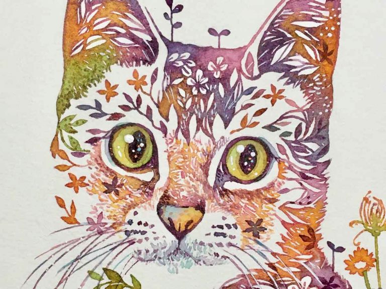 こんな絵は見たことない 繊細な筆遣いから生まれたユニークな猫の水彩画 Grape グレイプ