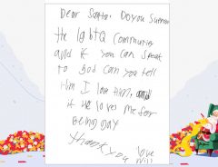 ゲイの少年がサンタへ送った１通の『手紙』　その内容に「考えさせられる」