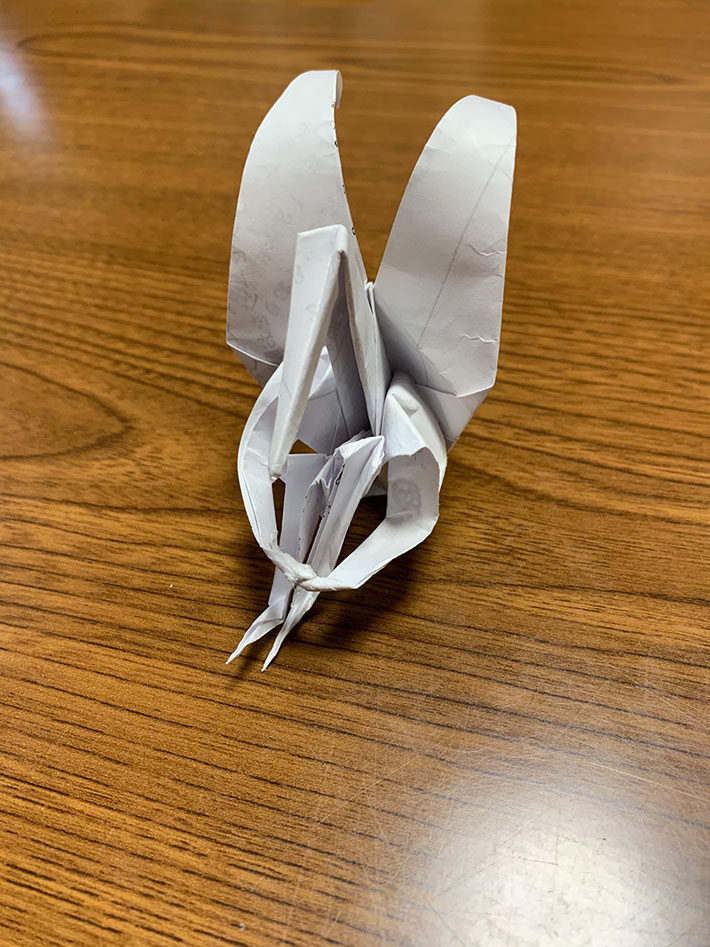 授業で作った折り鶴(原価32,050円)1000