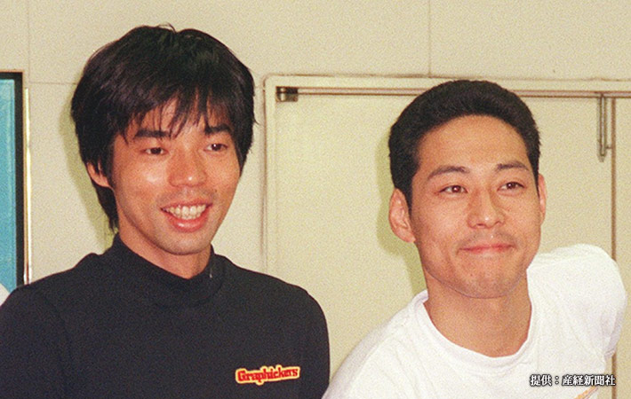 （左から）今田耕二と東野幸治 1998年