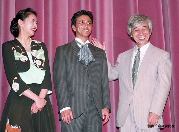 左から鷲尾いさ子、風間トオル、筑紫哲也 1993年