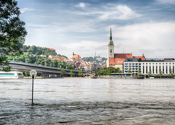 high water in Bratislava, Slovakia